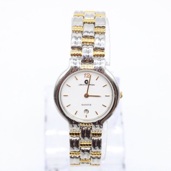 J.B Champion Watch Womens Multi-Toned Stainless Steel Classic White Dial - Picture 2 of 8